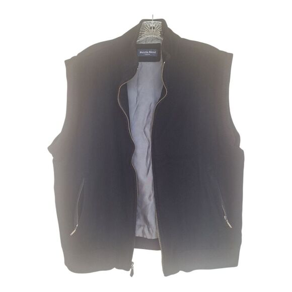 Austin Reed London Wool Cashmere Full Zip Vest with Pockets Men's Large Black - Picture 3 of 16